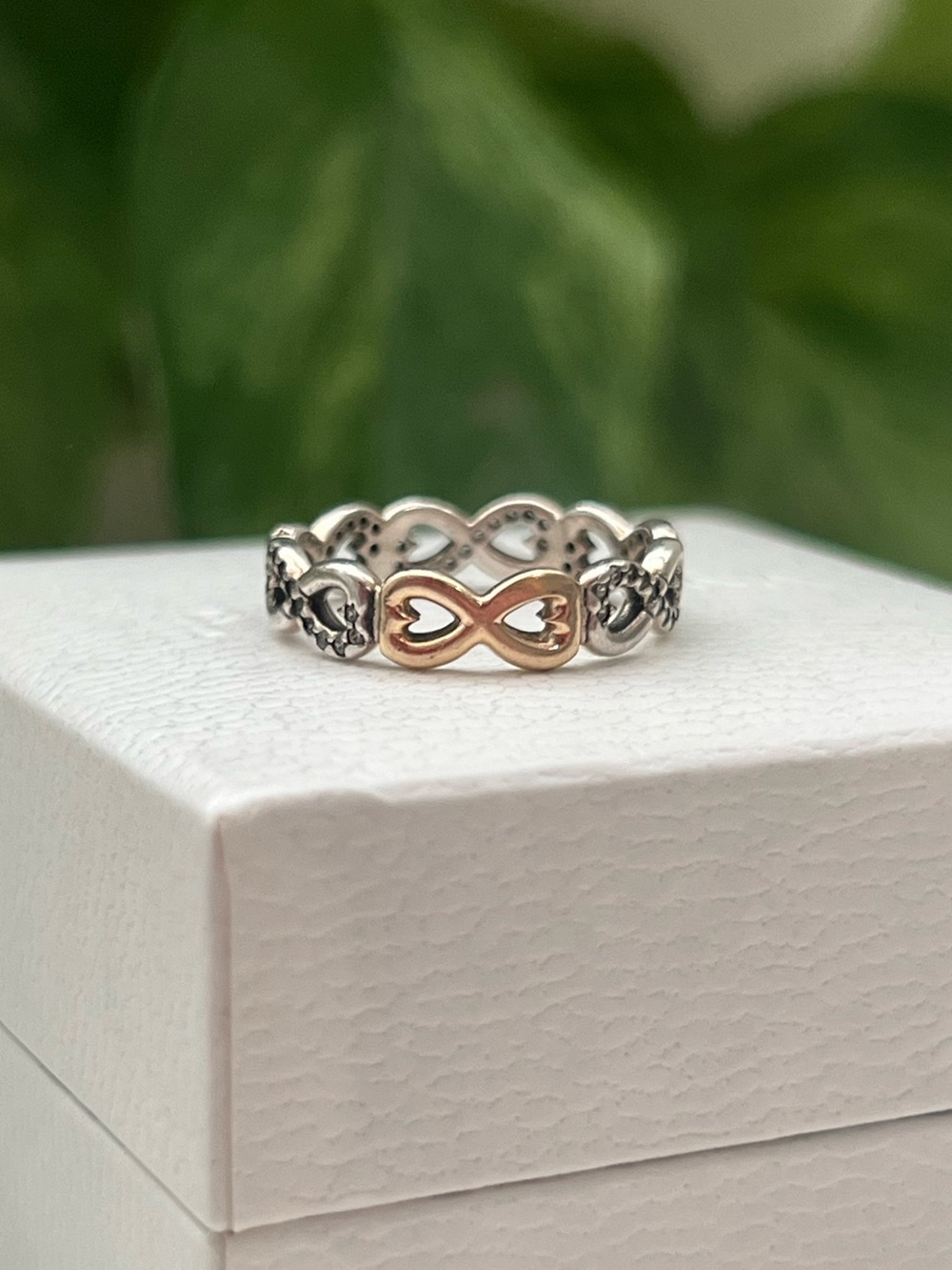 Pandora 14K Gold Infinite Love Ring, 925, Infinity Band, Size 4.25